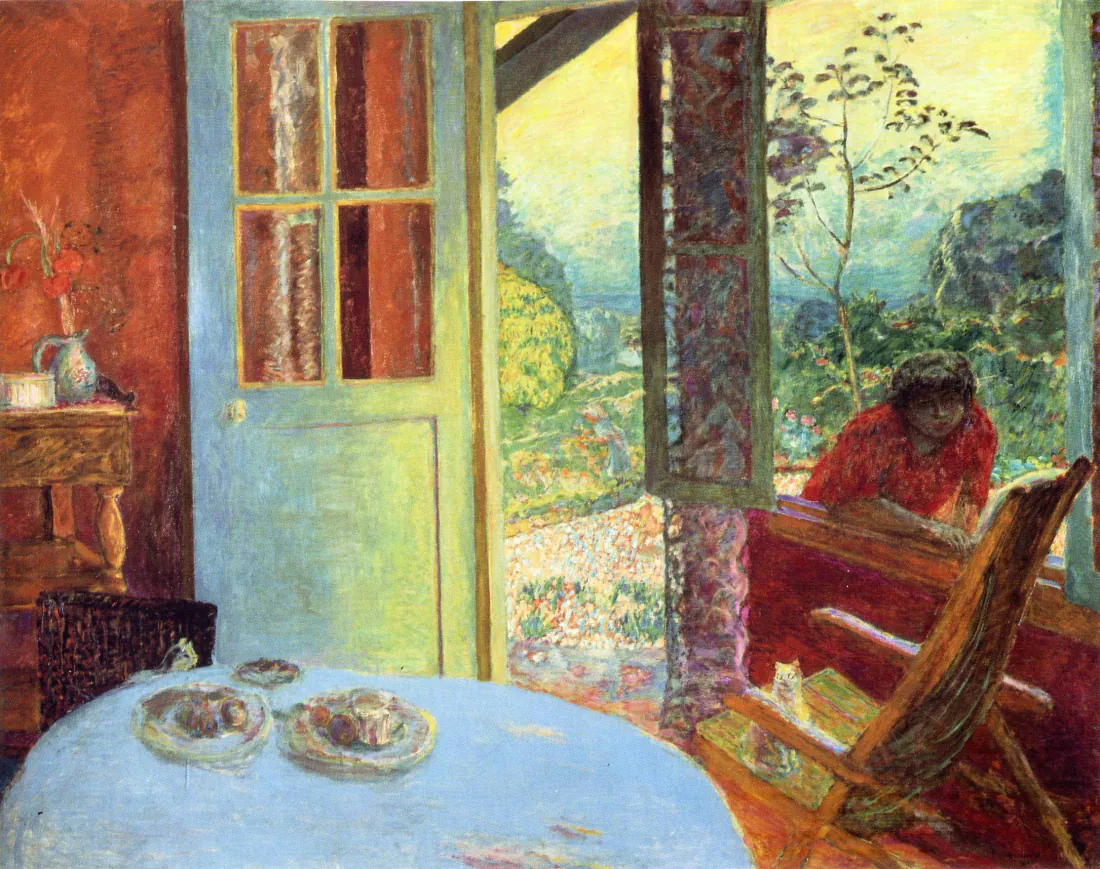 Pierre Bonnard, Salle à manger à la campagne, 1913 : une table dressée, une porte ouverte sur un jardin d’été.